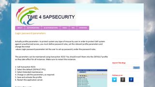 TIME 4 SAP SECURITY : Login password parameters