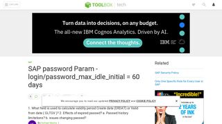 SAP password Param - login/password_max_idle_initial = 60 days