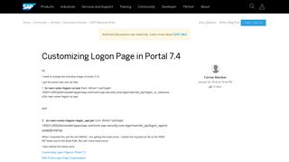 Customizing Logon Page in Portal 7.4 - archive SAP