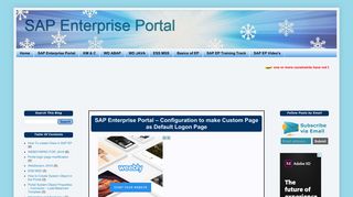SAP Enterprise Portal – Configuration to make Custom Page as ...