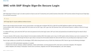 SNC with SAP Single Sign-On Secure Login - SAP Help Portal