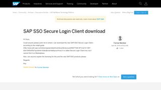 SAP SSO Secure Login Client download - archive SAP
