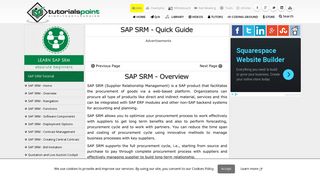 SAP SRM Quick Guide - Tutorialspoint