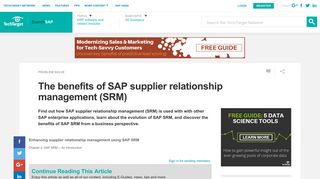 The benefits of SAP supplier relationship management (SRM)