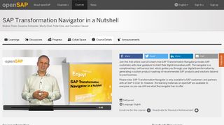 SAP Transformation Navigator in a Nutshell | openSAP