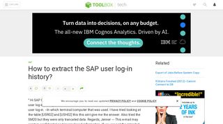 How to extract the SAP user log-in history? - IT Toolbox