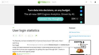 User login statistics - IT Toolbox