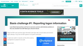Basis challenge #1: Reporting logon information - SearchSAP