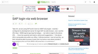 SAP login via web browser - IT Toolbox
