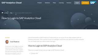How to Login to SAP Analytics Cloud