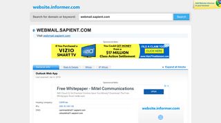 webmail.sapient.com at WI. Outlook Web App - Website Informer