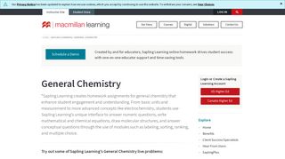 Sapling Learning | General Chemistry - Macmillan Learning