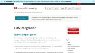 Sapling Learning | LMS Integration | Student Sign Up