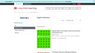 Macmillan Learning :: ChemistryOrganic Chemistry
