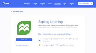 Sapling Learning - Clever application gallery | Clever