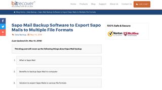 Sapo Mail Backup Software to Export Sapo Mails to Multiple File Formats