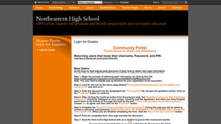 Student/Parent login for Sapphire - Northeastern School District