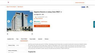 Sapphire Resorts @ Jockey Club #7837 Details : RCI