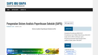 Pengenalan Sistem Analisis Peperiksaan Sekolah (SAPS) – SAPS Ibu ...