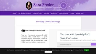 Free Daily General Horoscope - Sara Freder