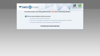Account Locked - SARS eFiling