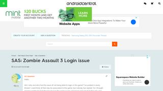 SAS: Zombie Assault 3 Login issue - Android Forums at ...
