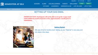 SAS Email Set-up - Semester at Sea