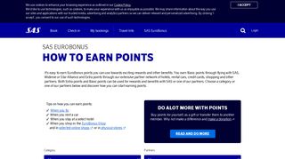 Earning EuroBonus points | SAS
