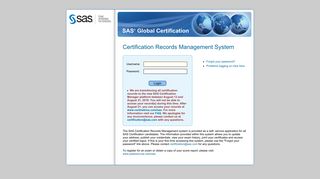 SAS Login Page - Credential Manager