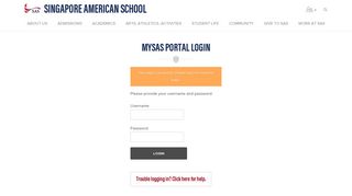 MYSAS Portal - Singapore American School