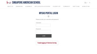 MYSAS Login - Singapore American School