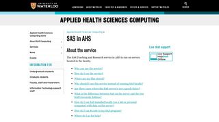 SAS in AHS | Applied Health Sciences Computing | University of ...