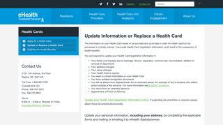 Update or Replace a Health Card - eHealth Saskatchewan