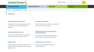 Health care information in Saskatchewan | Information for ...