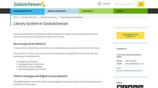 Library System in Saskatchewan | Saskatchewan Education and ...