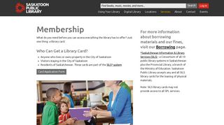 Membership - Saskatoon Public Library | Collections. Connections.