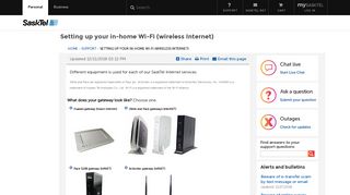 Setting up your in-home Wi-Fi (wireless Internet) - SaskTel