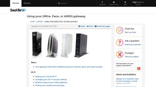 Using your 2Wire, Pace, or ARRIS gateway - SaskTel