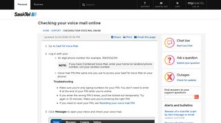 Checking your voice mail online - SaskTel