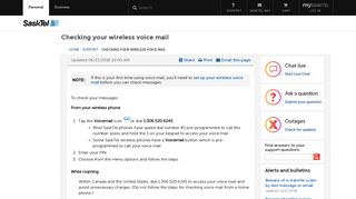 Checking your wireless voice mail - SaskTel