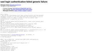 sasl login authentication failed generic failure - Andrew Mailman ...