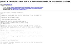 postfix + saslauthd: SASL PLAIN authentication failed: no ...