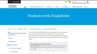 SAT Services for Students with Disabilities | SAT Suite of Assessments ...