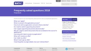 FAQs 2018 - SATAC Postgraduate