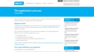 The application process - SATAC Undergraduate