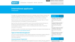 International applicants - SATAC Undergraduate