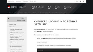 3. Logging in to Red Hat Satellite - Red Hat Customer Portal