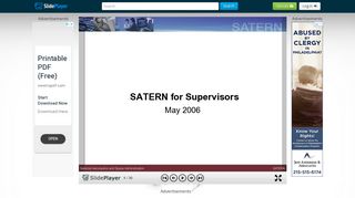 SATERN for Supervisors May Session Objectives At the end of the ...