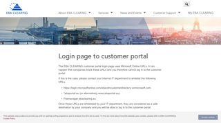 Login page to customer portal - EBA Clearing