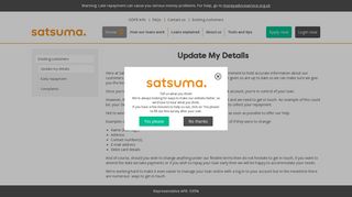 Update my details | Satsuma Loans